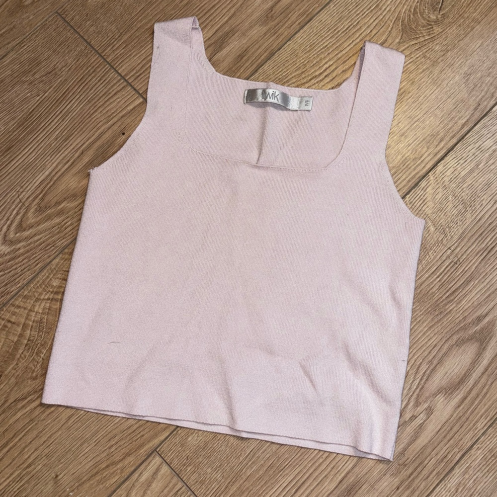 Twik Baby Pink Ribbed Tank Top